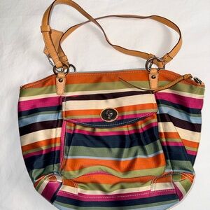 Coach Multicolor Stripe Tote